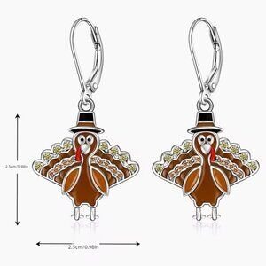 Adorable Fall Thanksgiving Turkey Bird Earrings Z155